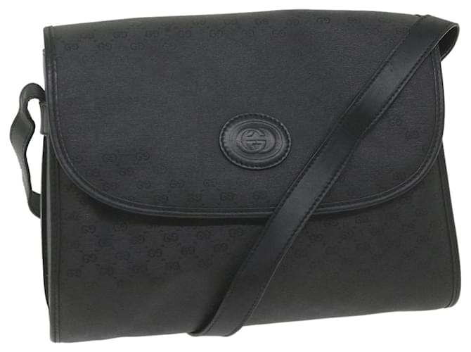 GUCCI Micro GG Canvas Shoulder Bag Black 001 14 0712 Auth bs9977  ref.1143481