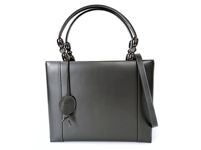 Bolsa de ombro Dior Christian Dior Maris Pearl Grande em couro cinza metal  ref.1144359