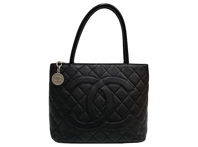 Chanel shopping Black Leather  ref.1145398