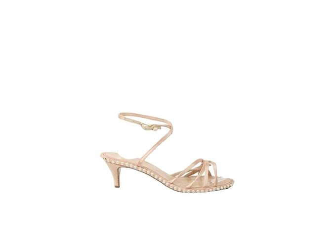 Chanel Leather sandals Pink  ref.1145417