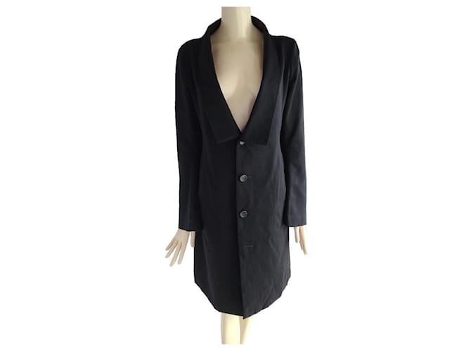 Yohji Yamamoto Coats, Outerwear Black Wool  ref.1145440
