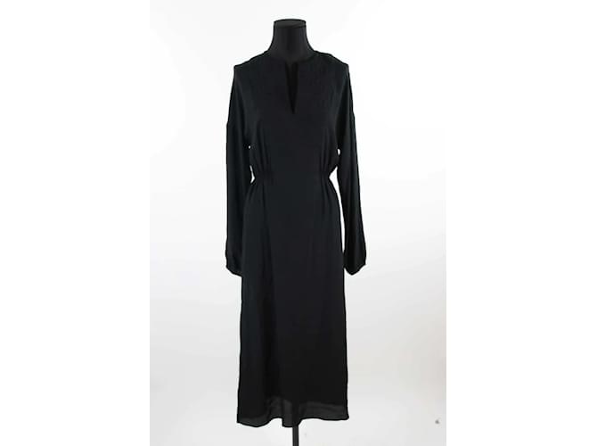 Longchamp Vestido de seda Negro  ref.1145541