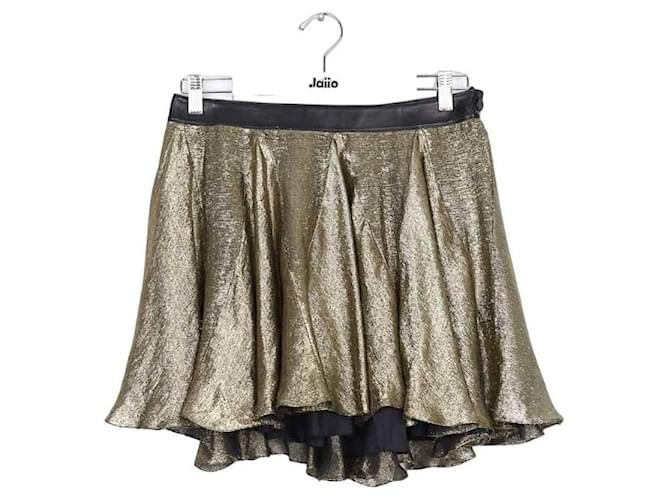 Saint Laurent Gold mini skirt Golden Synthetic  ref.1145551