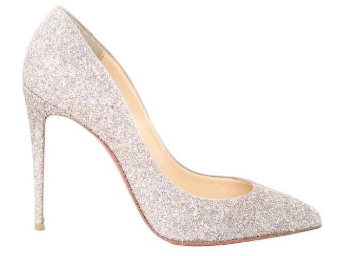 Christian Louboutin Silver Pigalle heels Silvery  ref.1145555