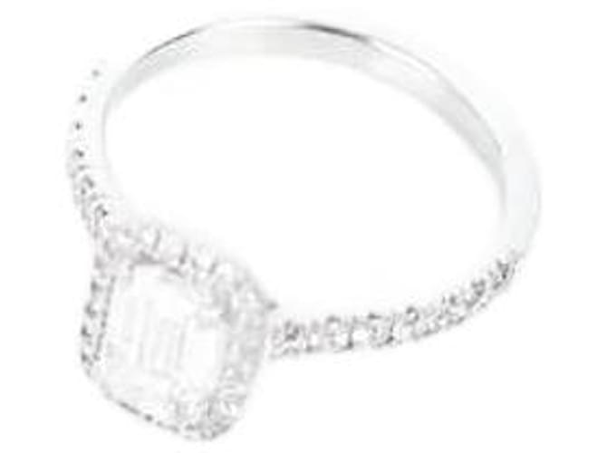 Autre Marque White gold engagement ring Silvery  ref.1145564