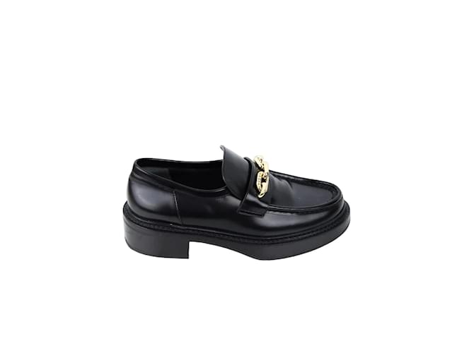 Louis Vuitton Leather loafers Black  ref.1145592