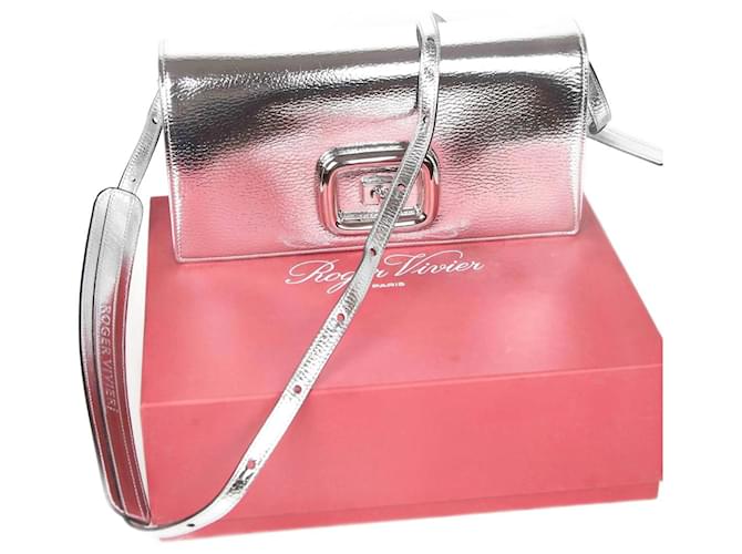 Roger Vivier This shoulder bag features a leather body Silvery  ref.1145641