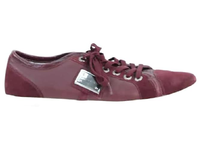 Dolce & Gabbana Leather sneakers Dark red  ref.1145656