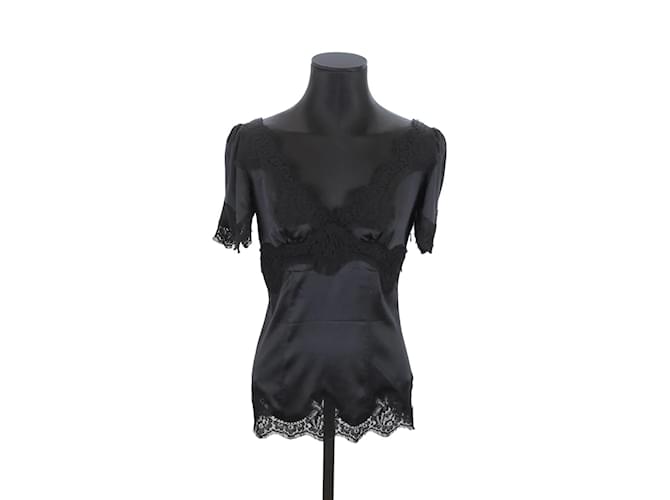 Dolce & Gabbana T-Shirt aus Seide Schwarz  ref.1145709