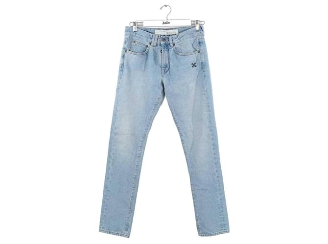 Off White Straight cotton jeans Blue  ref.1145771