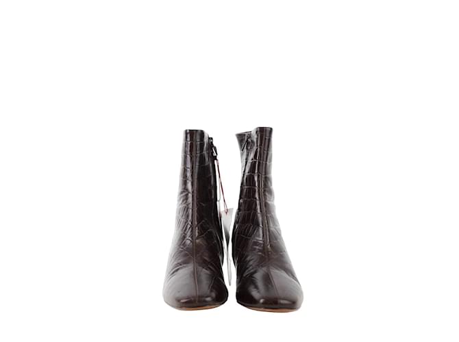 Rouje Leather boots Dark red  ref.1145774
