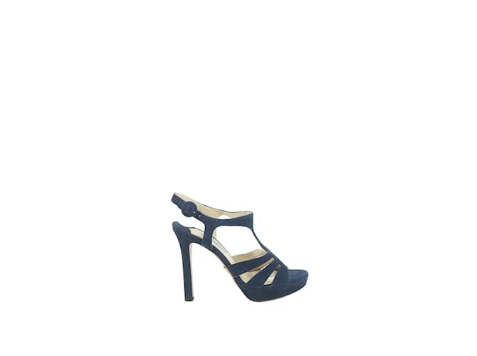 Prada Talons en cuir Bleu  ref.1145777