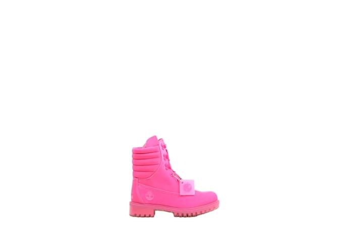 Jimmy Choo Leather Lace-up Boots Pink  ref.1145822