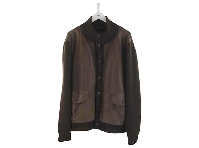 Loro Piana Leather coat Brown  ref.1145829