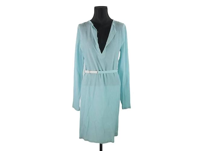 Maison Martin Margiela Silk dress Turquoise  ref.1145834