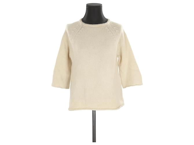 Autre Marque Pull-over en laine Écru  ref.1145866