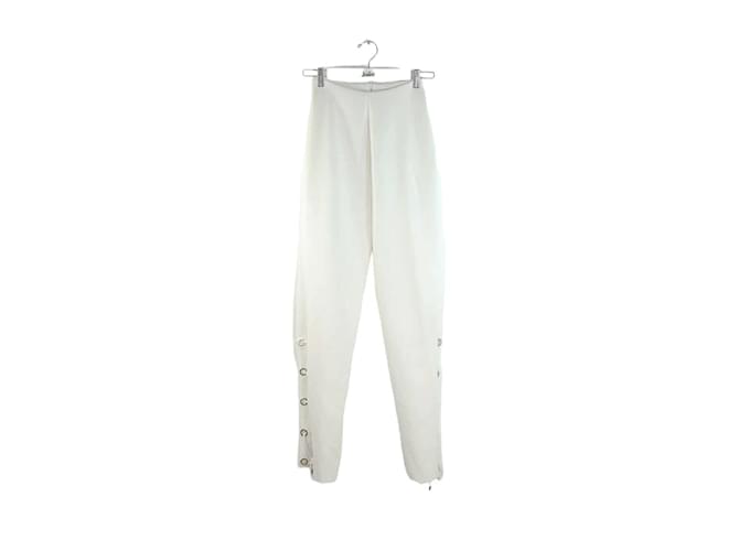 Autre Marque Pantaloni bianchi Bianco Poliestere  ref.1145883
