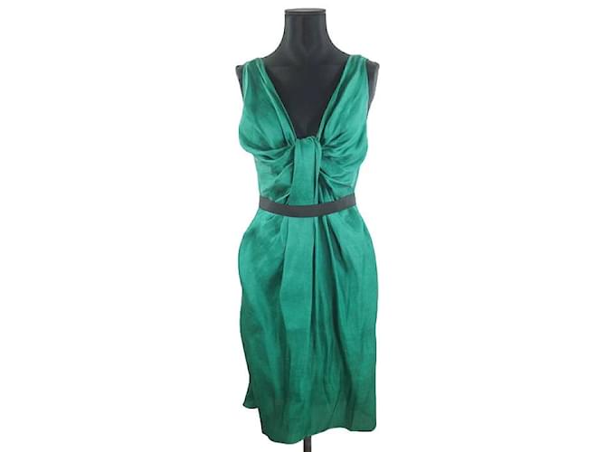 Lanvin Vestido de seda Verde  ref.1145893