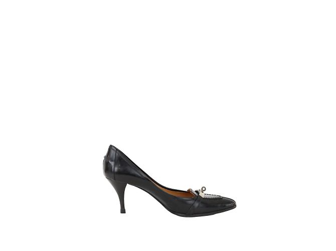 Kelly Hermès Talons en cuir Noir