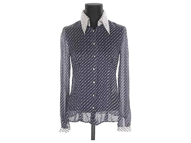 Dolce & Gabbana camisa de seda Azul marino  ref.1145994