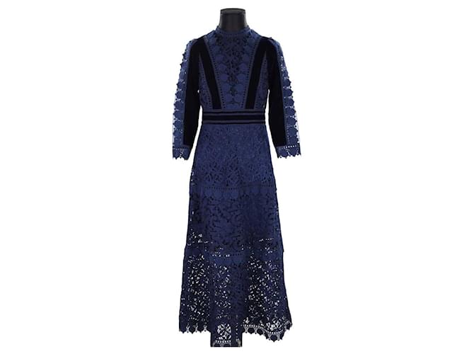 Roseanna Dress with lace Navy blue  ref.1146054