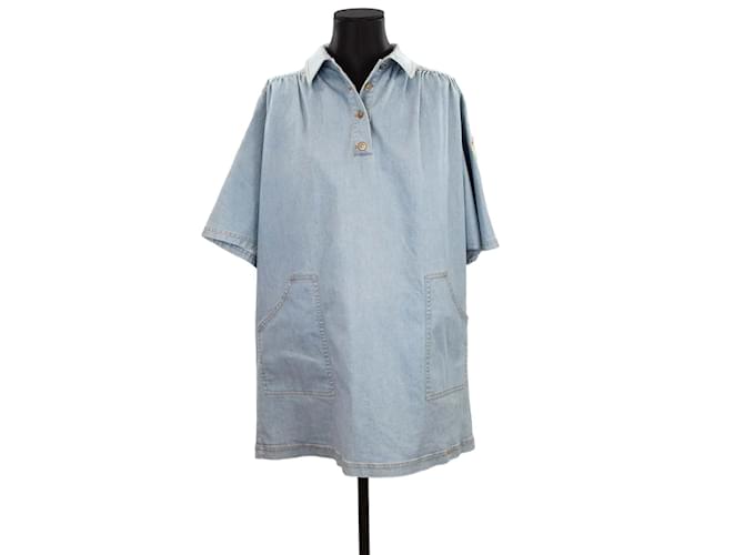 Manoush vestido de algodón Azul  ref.1146155
