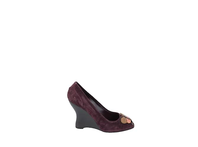 Louis Vuitton Suede heels Purple Deerskin  ref.1146158