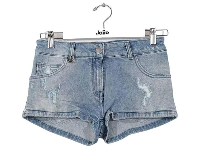 Balmain Mini shorts in cotone Blu  ref.1146234