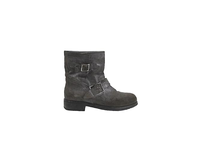 Jimmy Choo Leather boots Brown  ref.1146306