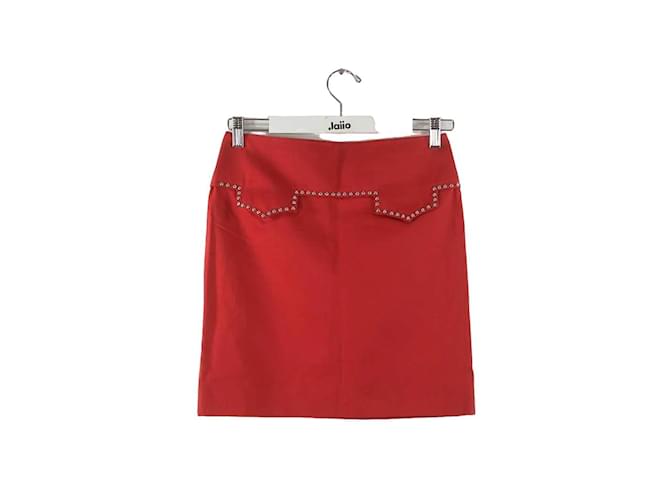 Chloé Mini falda de algodón Roja  ref.1146325
