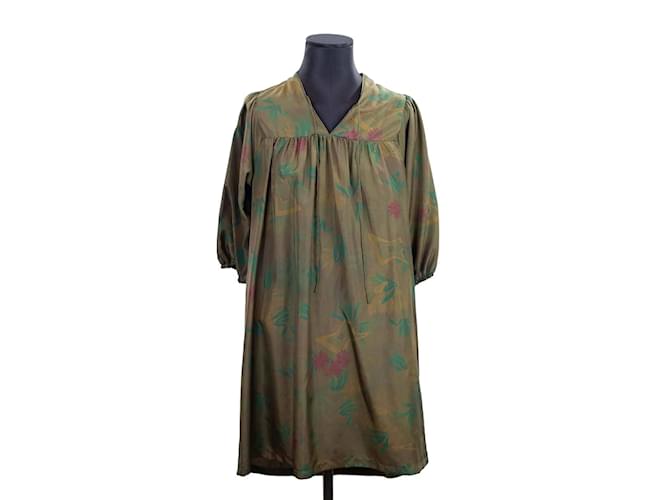 Zadig & Voltaire Silk dress Khaki  ref.1146519