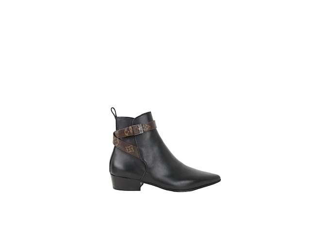 Louis Vuitton Leather boots Black  ref.1146545