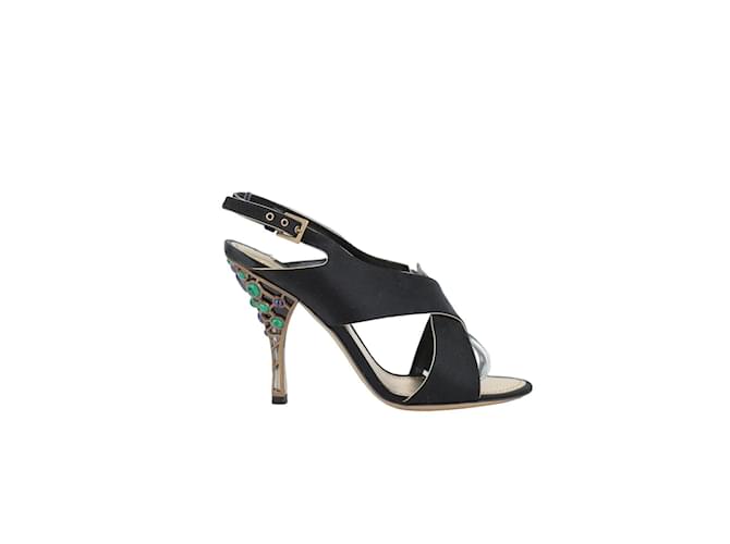 Louis Vuitton Black heels Cloth  ref.1146569