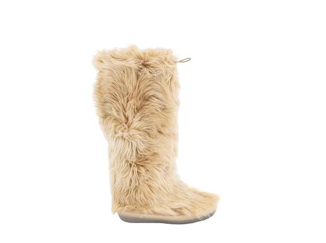 Armani Fur snow boots Beige  ref.1146637