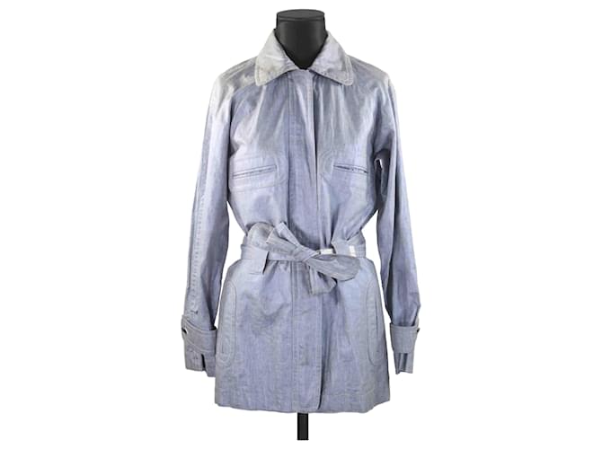 Chanel Vests a linen Blue  ref.1146748