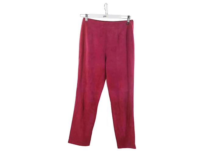 Chanel Pantalon droit en velours Rose  ref.1146749