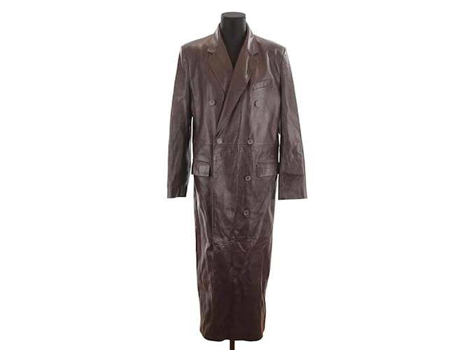 Magda Butrym leather trim coat Brown  ref.1146851
