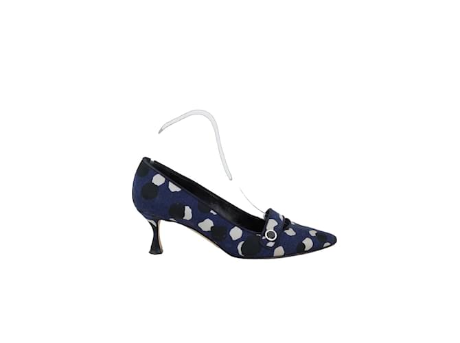 Manolo Blahnik Blue heels Cloth  ref.1146867