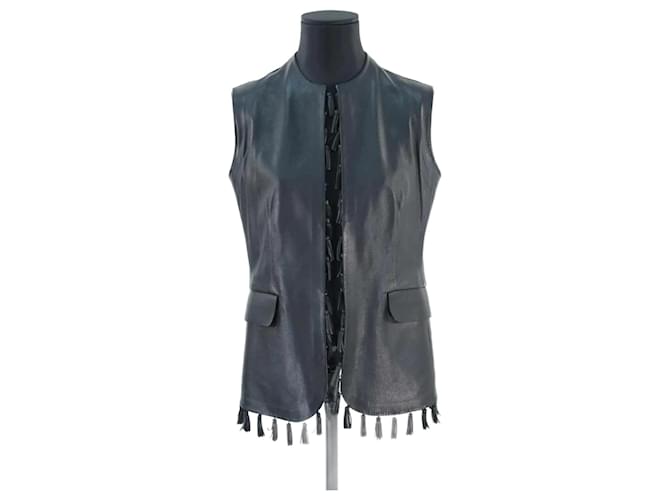 Dior Leather coat Black  ref.1146904