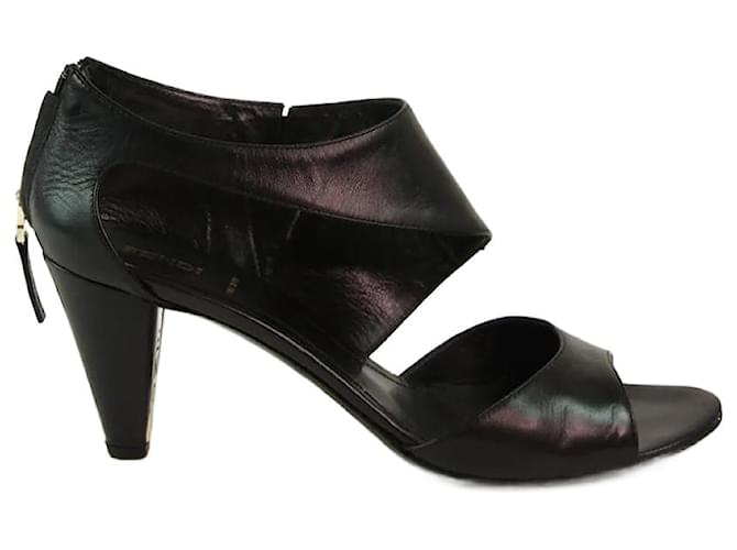 Fendi Zapatos sandalias de cuero. Negro  ref.1146982