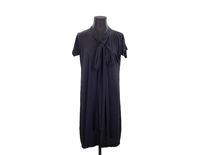 Yves Saint Laurent Schwarzes Kleid Polyester  ref.1146996