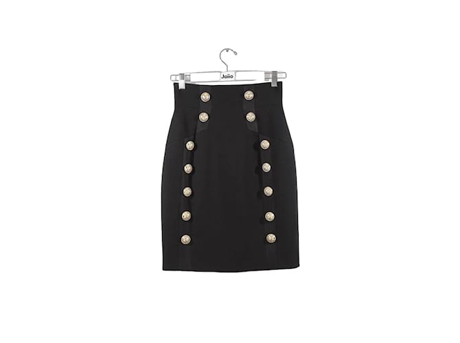 Balmain Jupe en coton Noir ref.1147051 Joli Closet