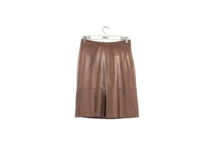 Plein Sud Leather skirt Brown  ref.1147078