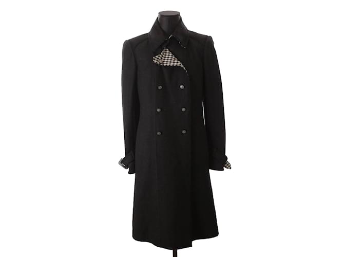 Chanel Manteau en laine Noir  ref.1147082