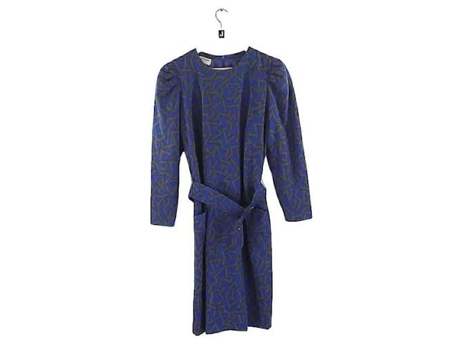 Courreges Wool dress Blue  ref.1147102