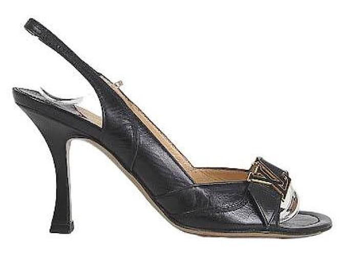 Louis Vuitton Sapatos de sandália de couro Preto  ref.1147109