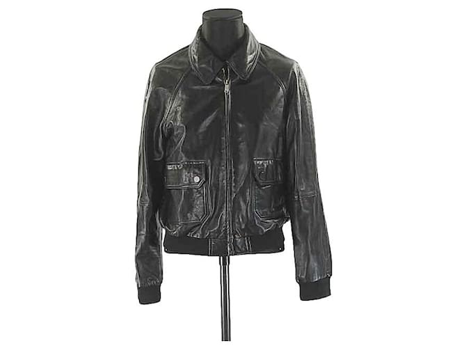 Claudie Pierlot Leather jacket Black  ref.1147113