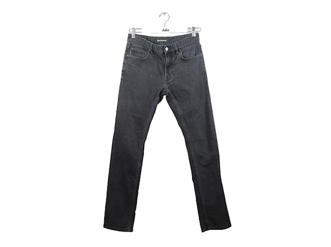 Balenciaga Slim-fit cotton jeans Black  ref.1147163