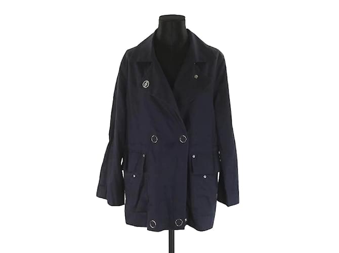 Sandro Trench coat de algodão Azul  ref.1147223