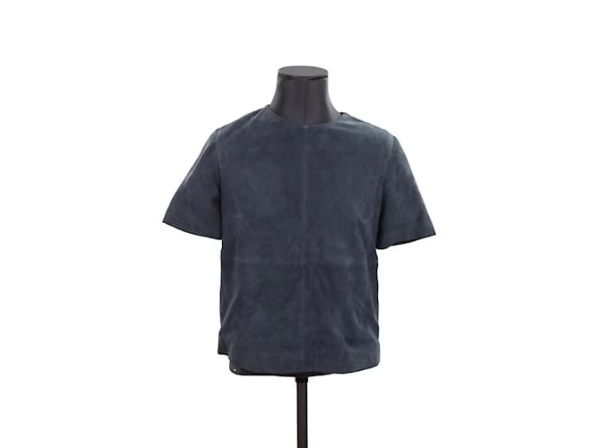 Gerard Darel Suede blouse Navy blue Deerskin  ref.1147300